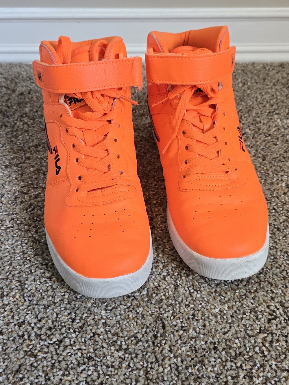 FILA High-Top Sneakers in Bright Orange